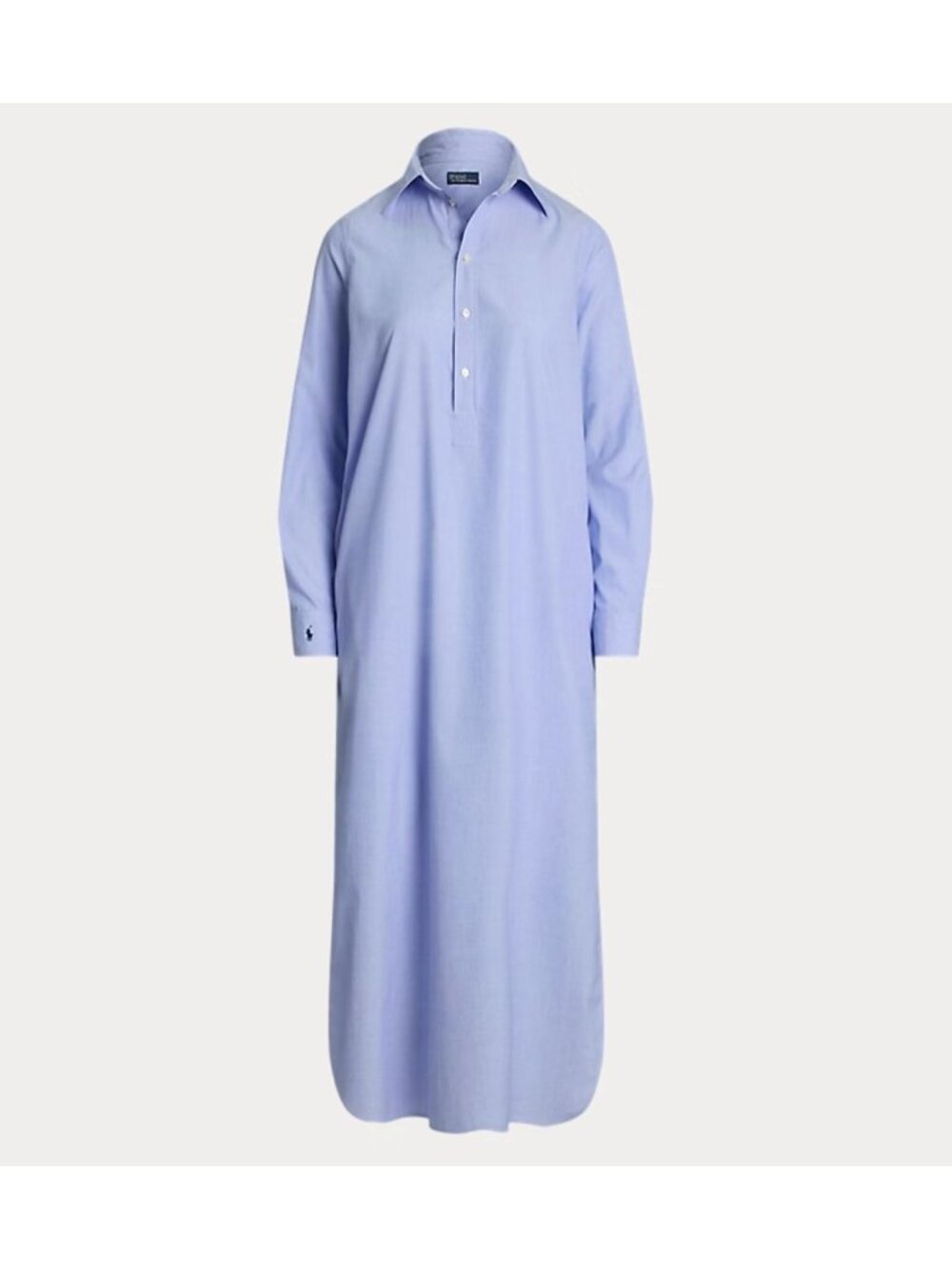 Polo Ralph Lauren Blue Long Sleeve Cotton Shirt Dress Size 4 - Picture 1 of 6
